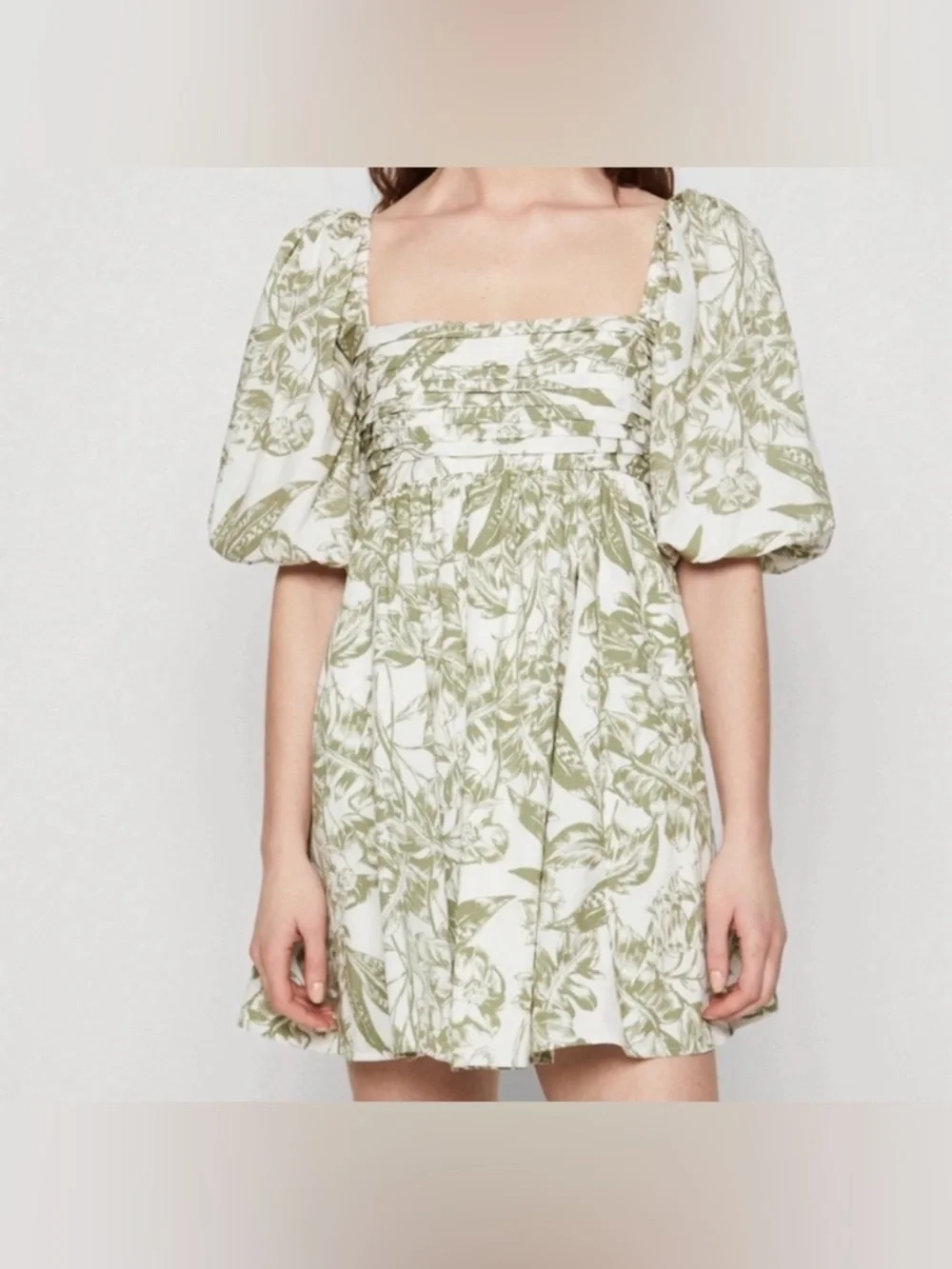 Abercrombie & Fitch Emerson Poplin Puff Sleeve Mini Dress SmallPetite - Picture 1 of 5